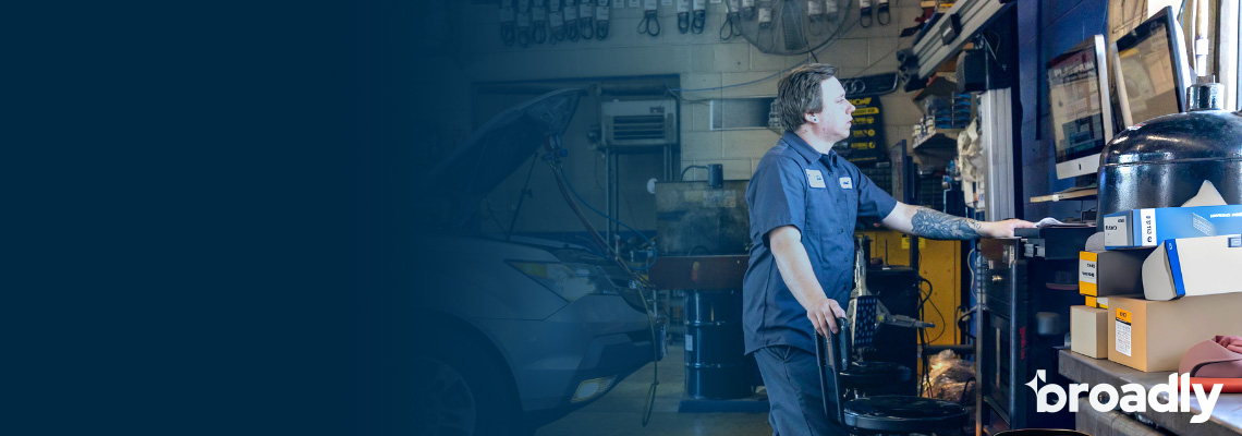 working in a garage